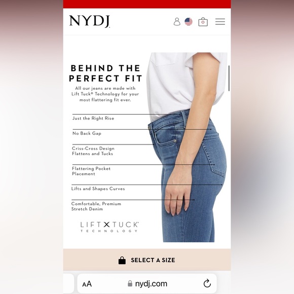 NYDJ Sheri Slim Ankle Jeans, size 12. Riveted ankle slit detail. - Picture 14 of 14